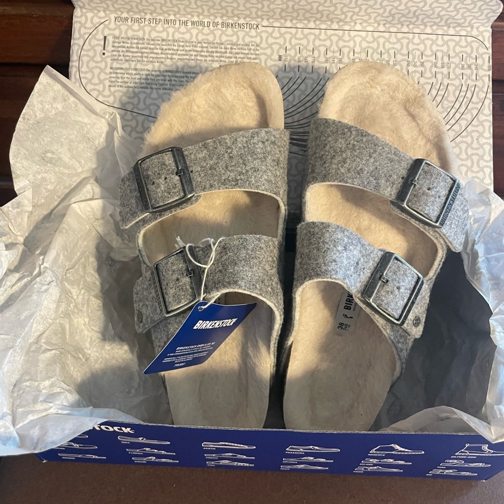 Birkenstock fur lined sandals